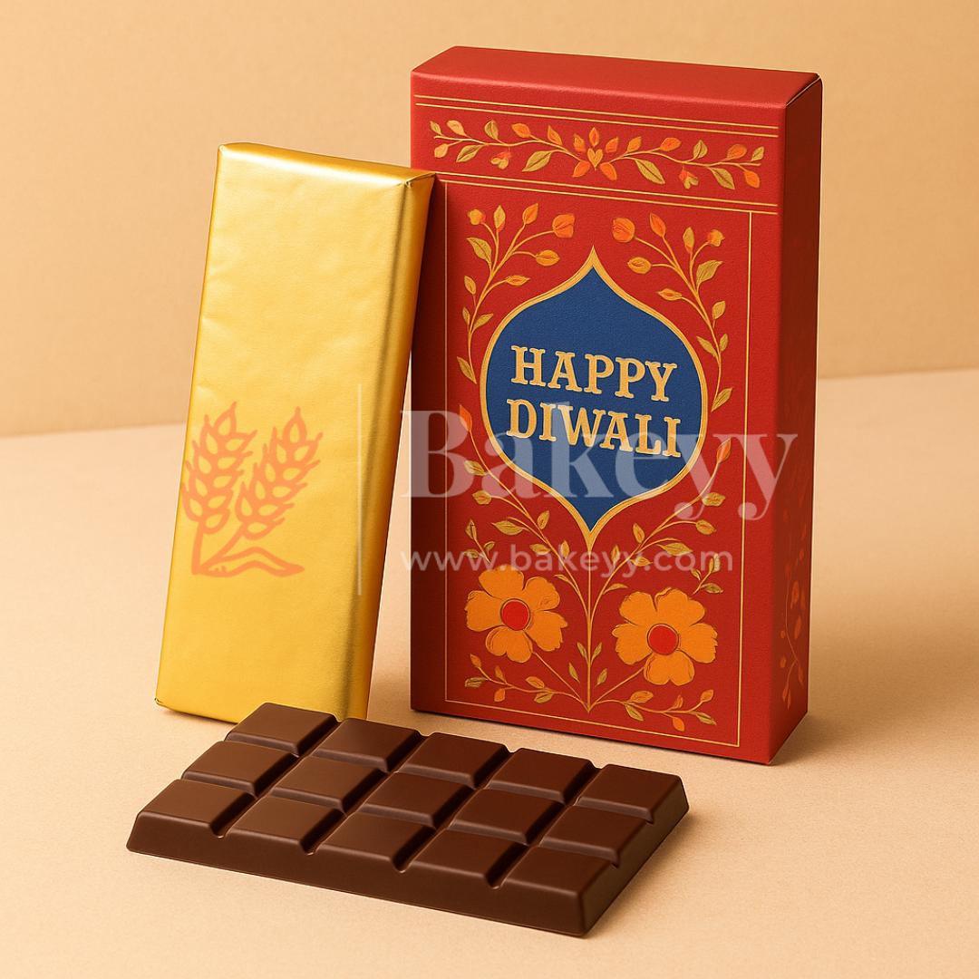 16.5x9x3 cm | Maroon Chocolate Bar Box – Happy Diwali Festive Design | Maroon | Pack of 10