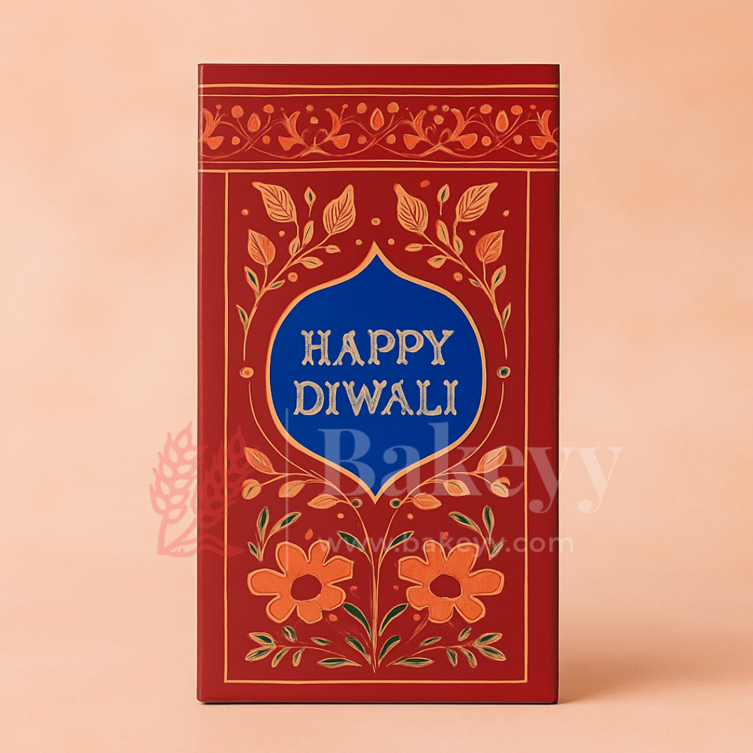 16.5x9x3 cm | Maroon Chocolate Bar Box – Happy Diwali Festive Design | Maroon | Pack of 10