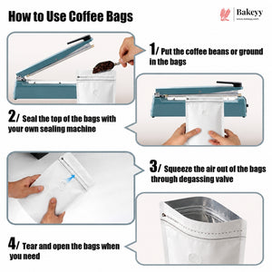Matte White Pull Tab Zip Lock Pouch with One Way Valve | Pack of 100