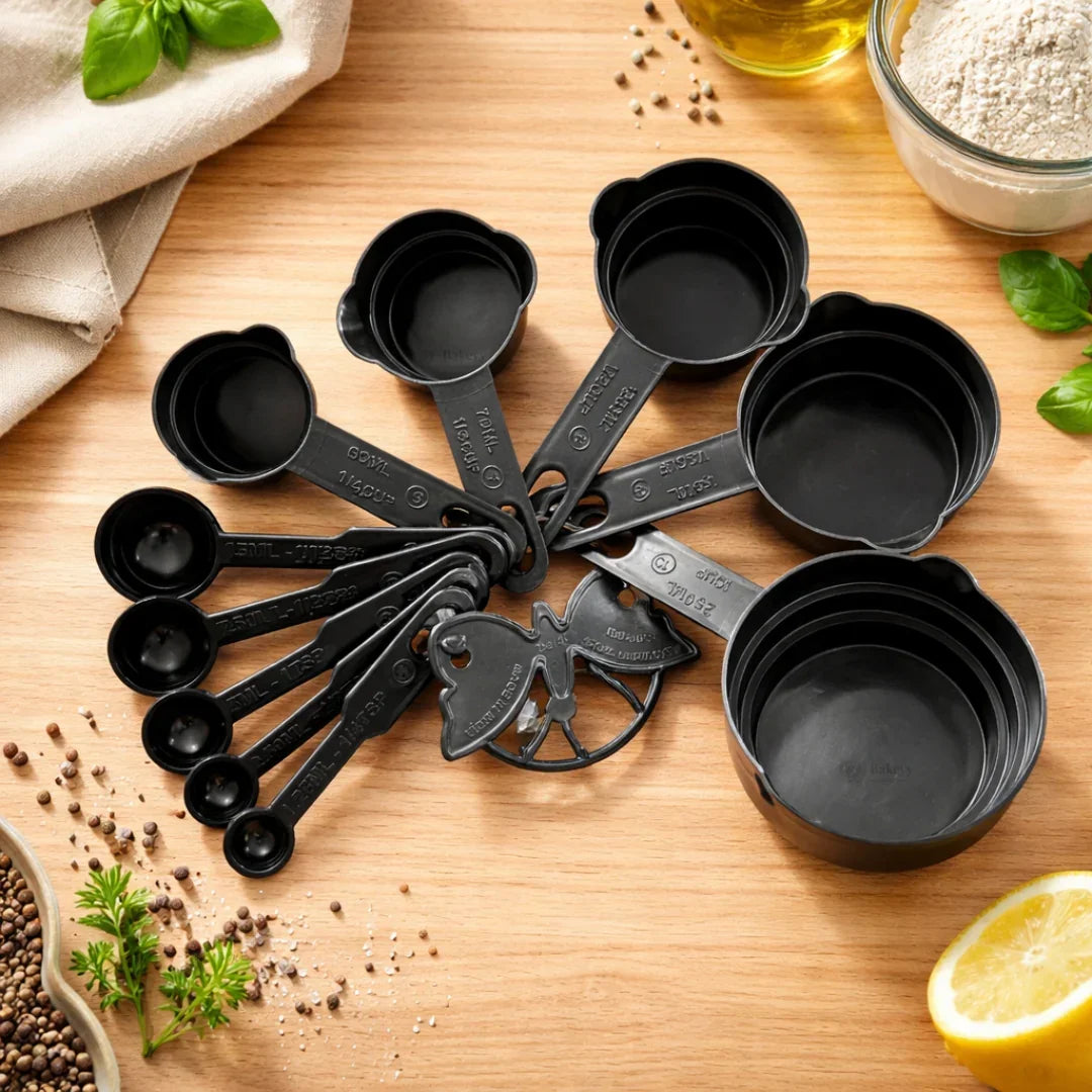 Measuring Cups & Spoons Set | Multi Size Baking and Kitchen Measuring Set | 10 Measuring cups per Pack | Pack of 1