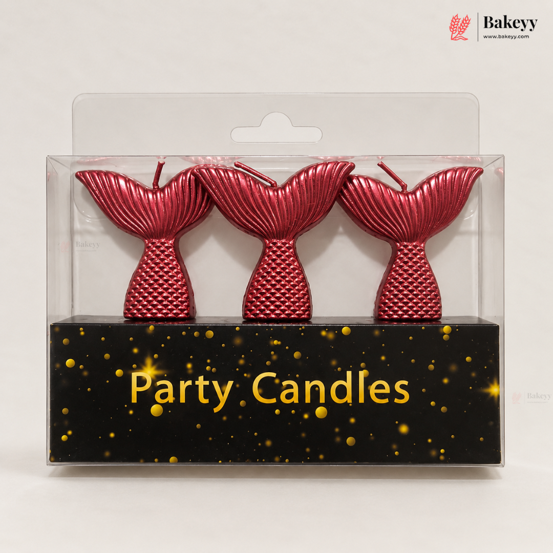 Mermaid Tail Party Candles | 3 Pieces | Multiple Colours | Pack of 1