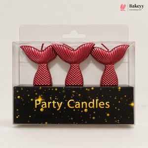 Mermaid Tail Party Candles | 3 Pieces | Multiple Colours | Pack of 1