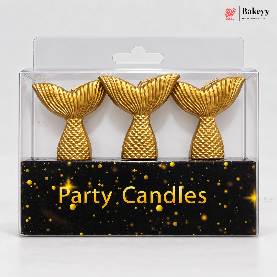 Mermaid Tail Party Candles  | Multiple Colors | 3 Pieces per Pack | Pack of 1