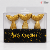 Mermaid Tail Party Candles  | Multiple Colors | 3 Pieces per Pack | Pack of 1