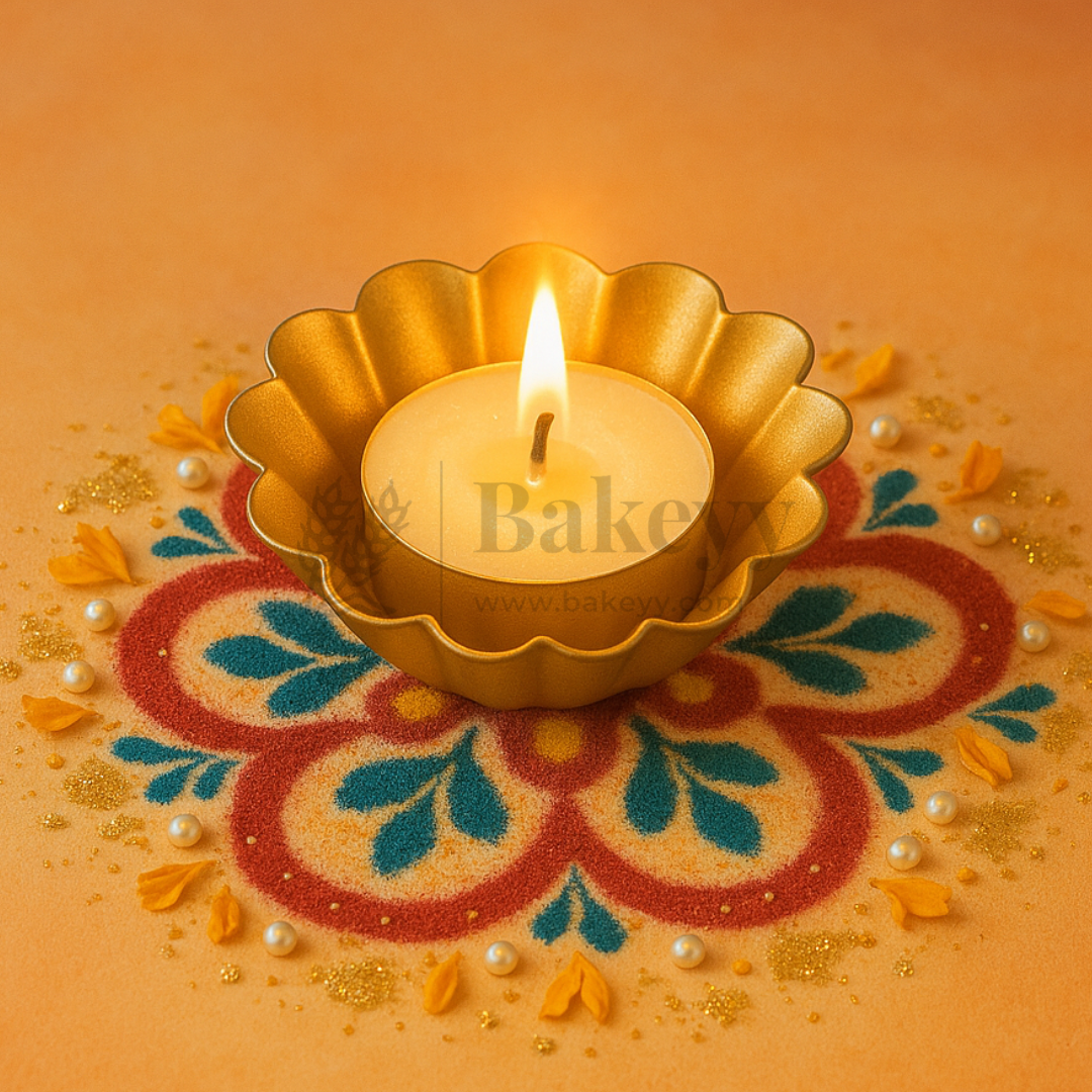 9 cm | Scallop Flower-Shaped Tin Jar | 1 Piece