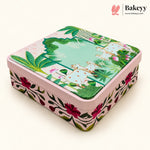 Pichwai & Floral Printed Square Tin Gift Box with Lid | 2 Designs | Pack of 4