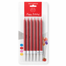 Metallic Straight Birthday Cake Candles with Holders | Pack of 6