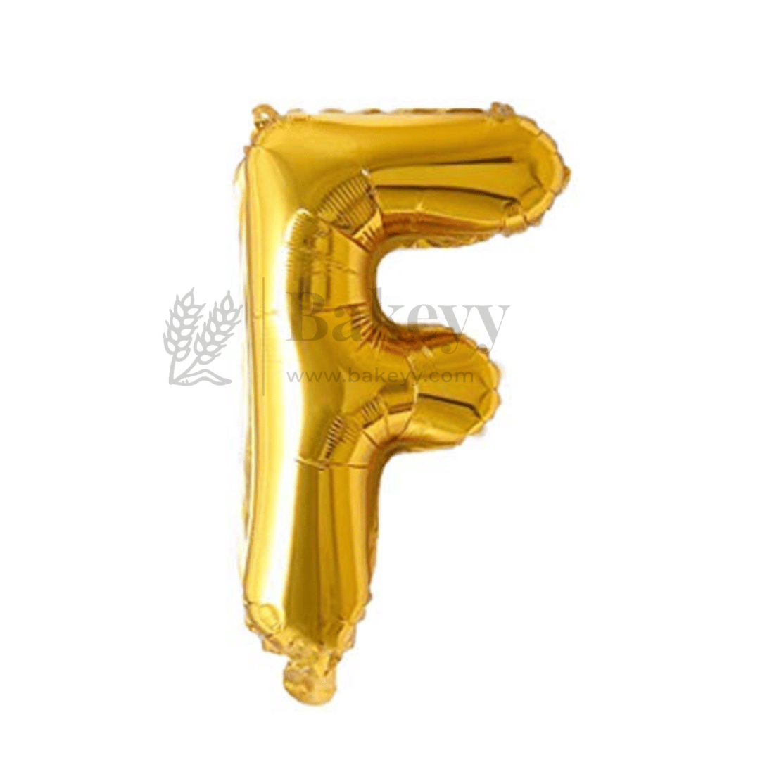 Metallic Gold Alphabet F Foil Balloon | Party Decoration | 1 Piece