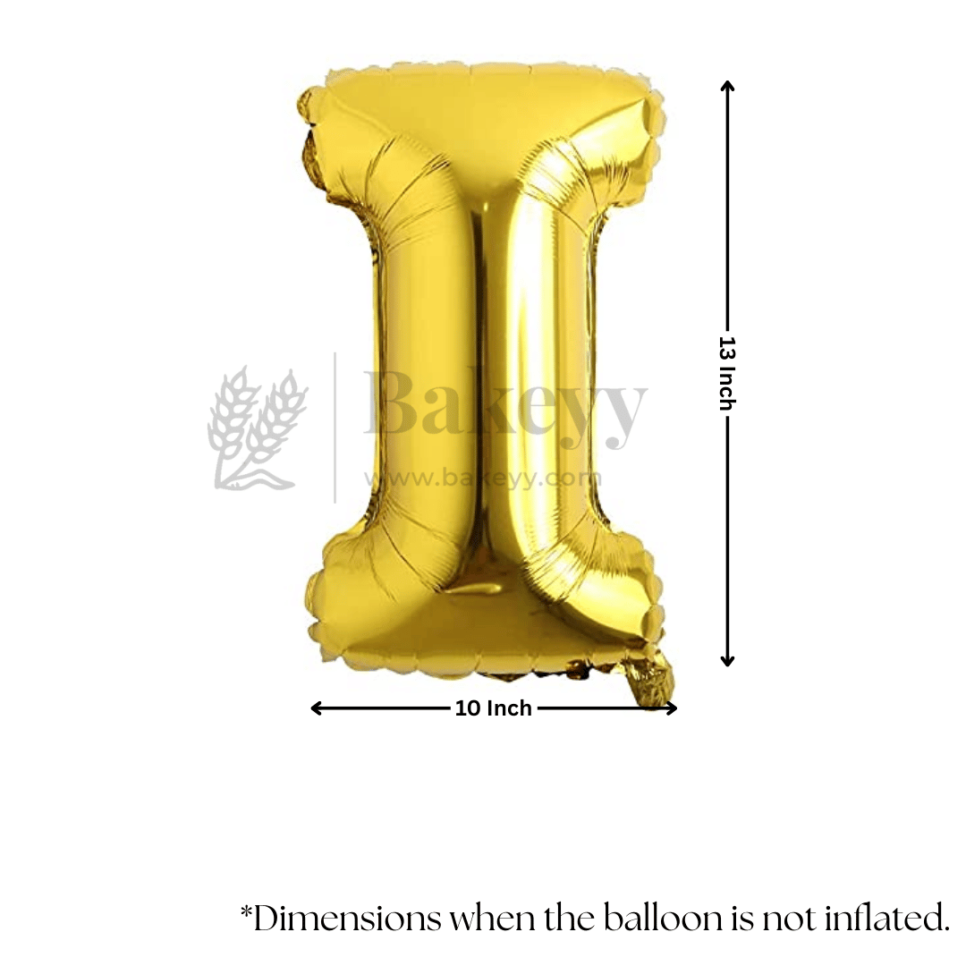 Metallic Gold Alphabet I Foil Balloon | Party Decoration | 1 Piece