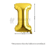 Metallic Gold Alphabet I Foil Balloon | Party Decoration | 1 Piece