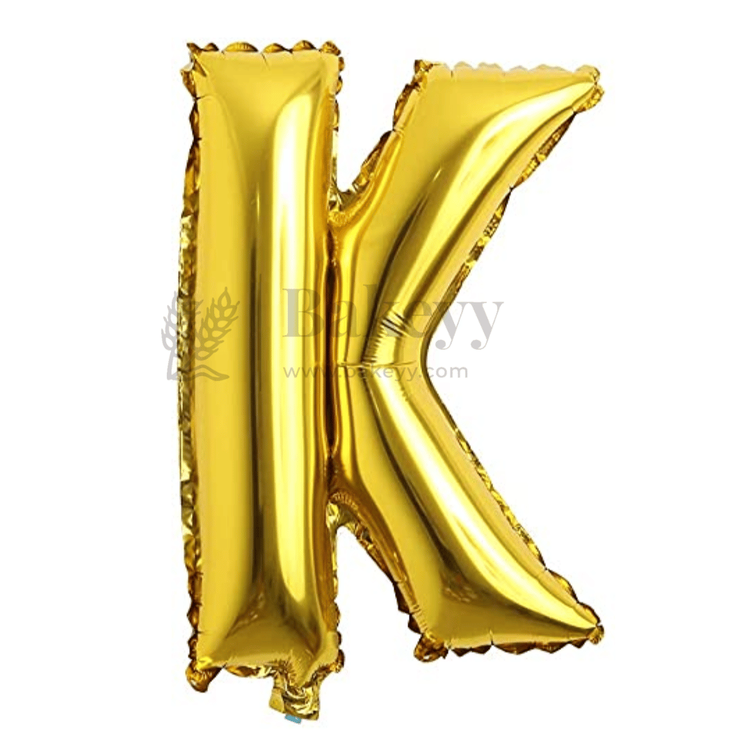 Metallic Gold Alphabet K Foil Balloon | Party Decoration | 1 Piece