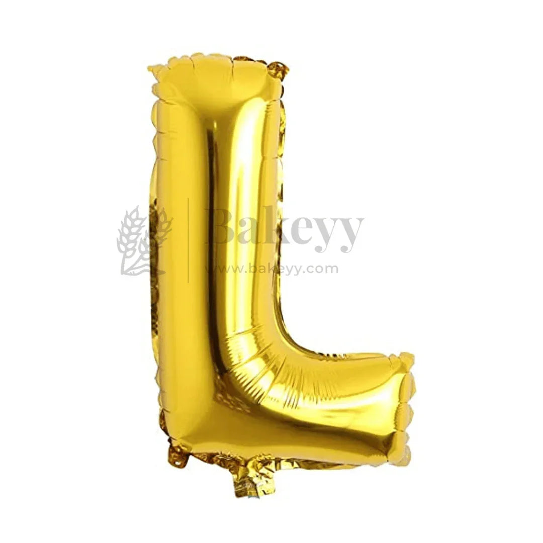 Metallic Gold Alphabet Foil Balloon | Party Decoration | 1 Piece - Bakeyy.com - India - Metallic Gold Alphabet Foil Balloon | Party Decoration | 1 Piece - L 30.00