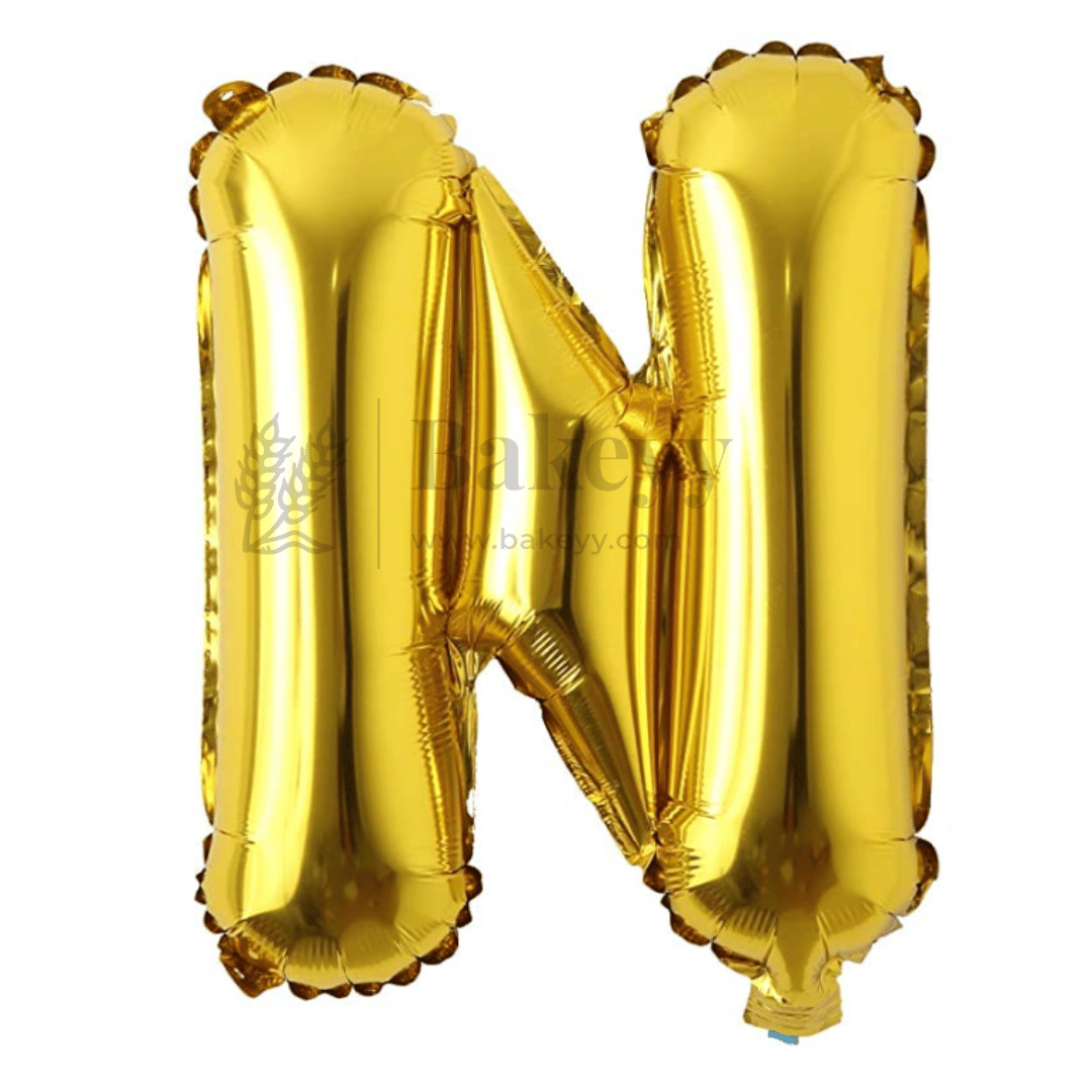 Metallic Gold Alphabet N Foil Balloon | Party Decoration | 1 Piece