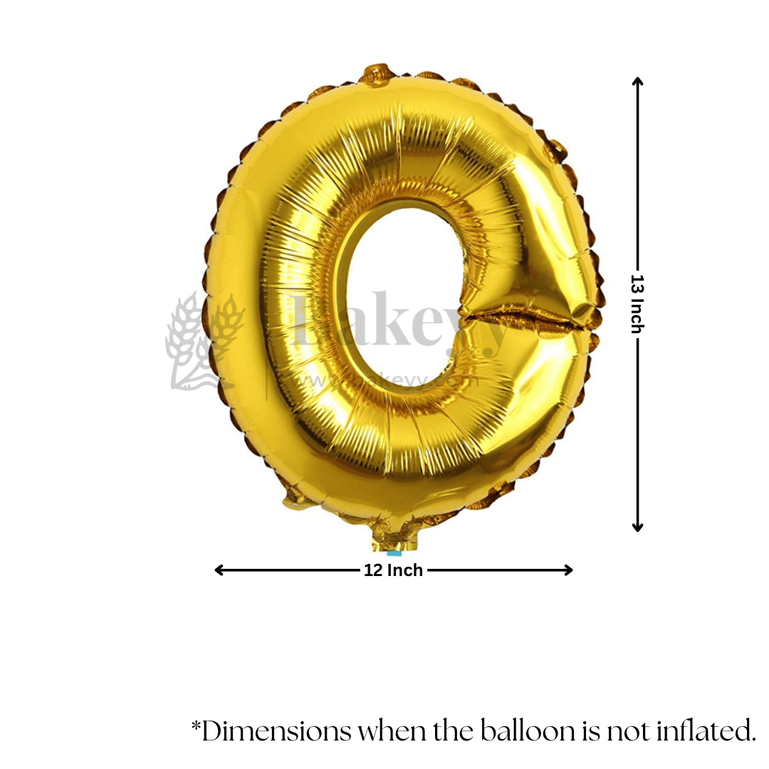Metallic Gold Alphabet O Foil Balloon | Party Decoration | 1 Piece