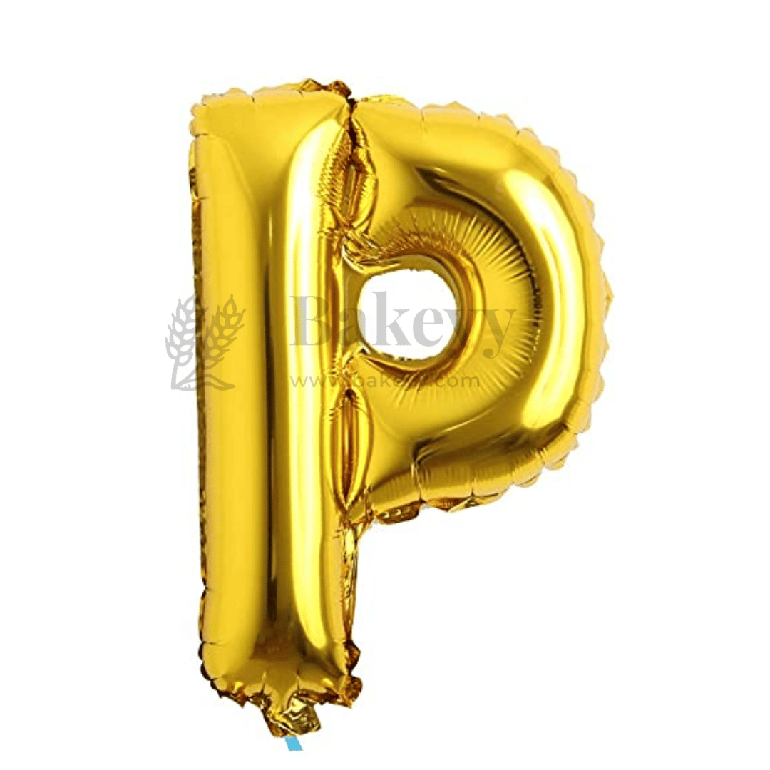 Metallic Gold Alphabet P Foil Balloon | Party Decoration | 1 Piece