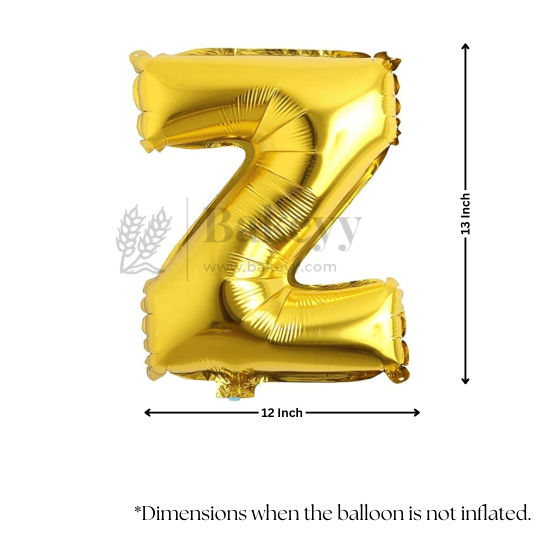 Metallic Gold Alphabet Z Foil Balloon | Party Decoration | 1 Piece