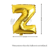 Metallic Gold Alphabet Z Foil Balloon | Party Decoration | 1 Piece