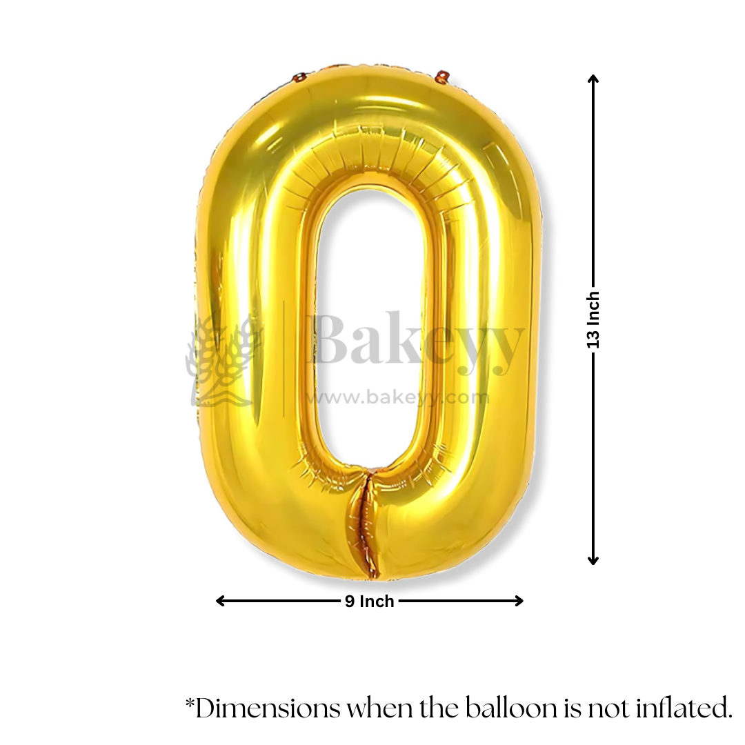 Metallic Gold Number 0 Foil Balloon | Party Decoration | 1 Piece
