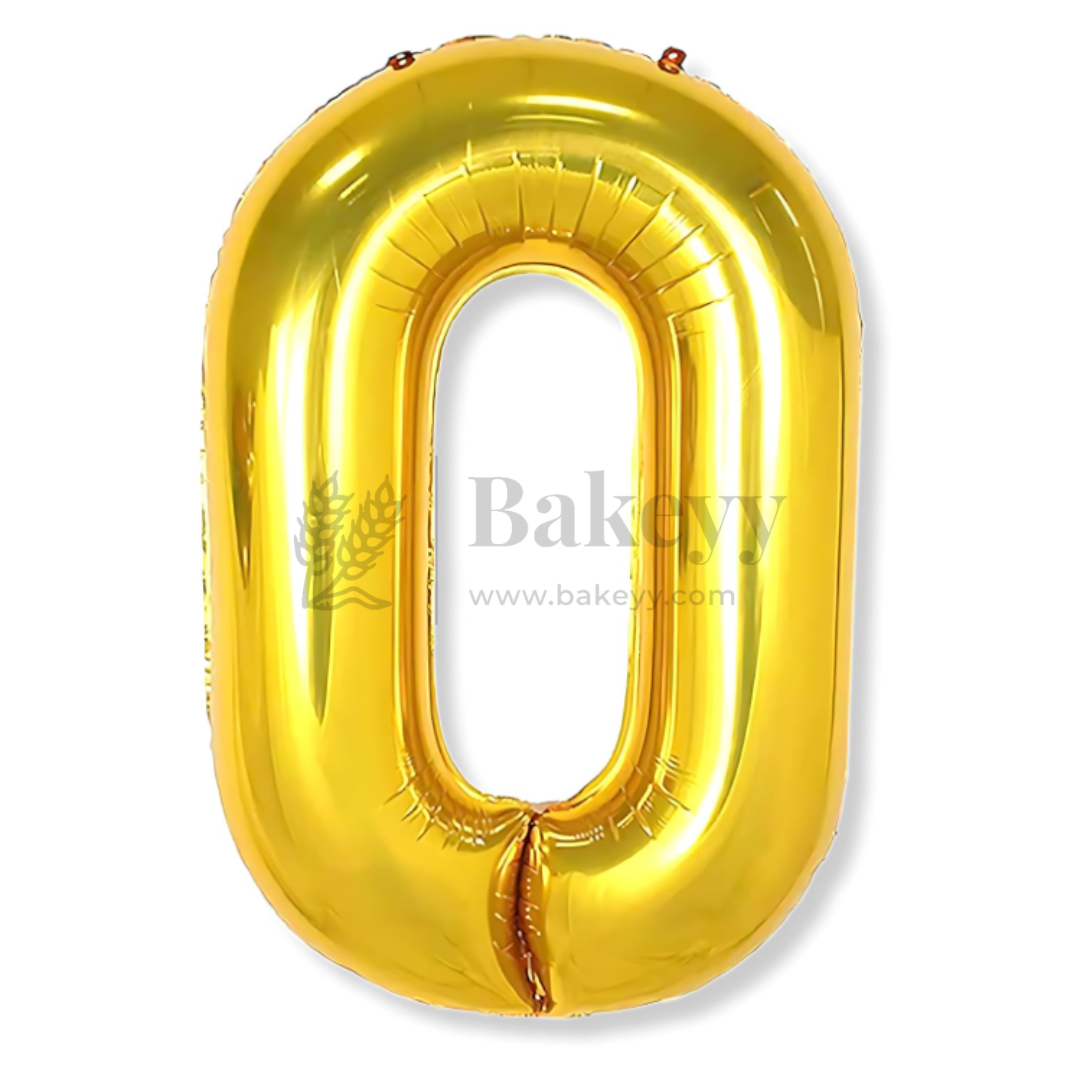 Metallic Gold Number 0 Foil Balloon | Party Decoration | 1 Piece