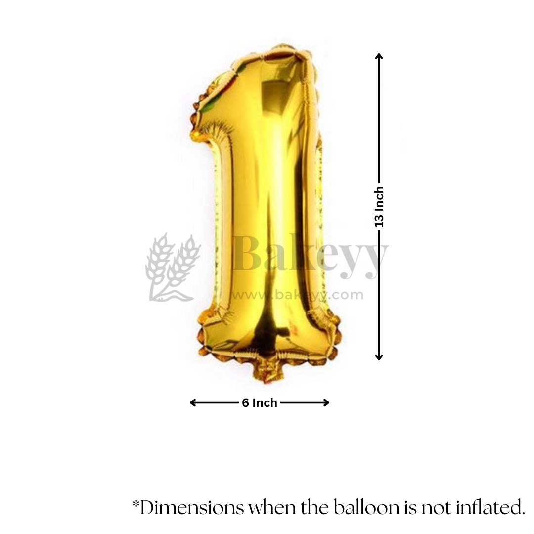 Metallic Gold Number 1 Foil Balloon | Party Decoration | 1 Piece