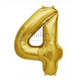 Metallic Gold Number 4 Foil Balloon | Party Decoration | 1 Piece