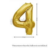 Metallic Gold Number 4 Foil Balloon | Party Decoration | 1 Piece