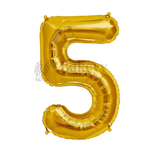 Metallic Gold Number 5 Foil Balloon | Party Decoration | 1 Piece