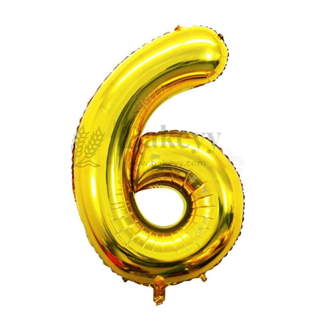Metallic Gold Number 6 Foil Balloon | Party Decoration | 1 Piece