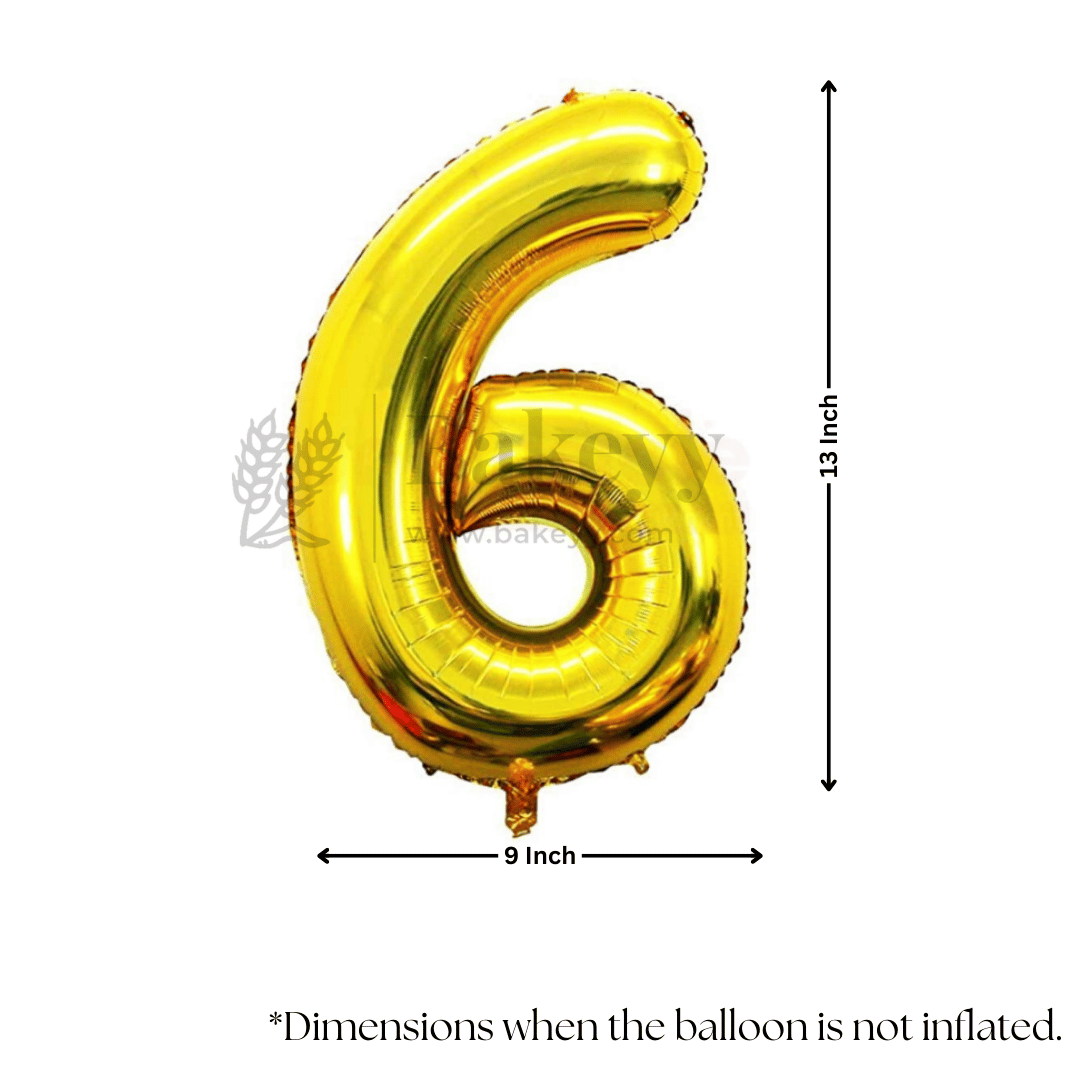 Metallic Gold Number 6 Foil Balloon | Party Decoration | 1 Piece