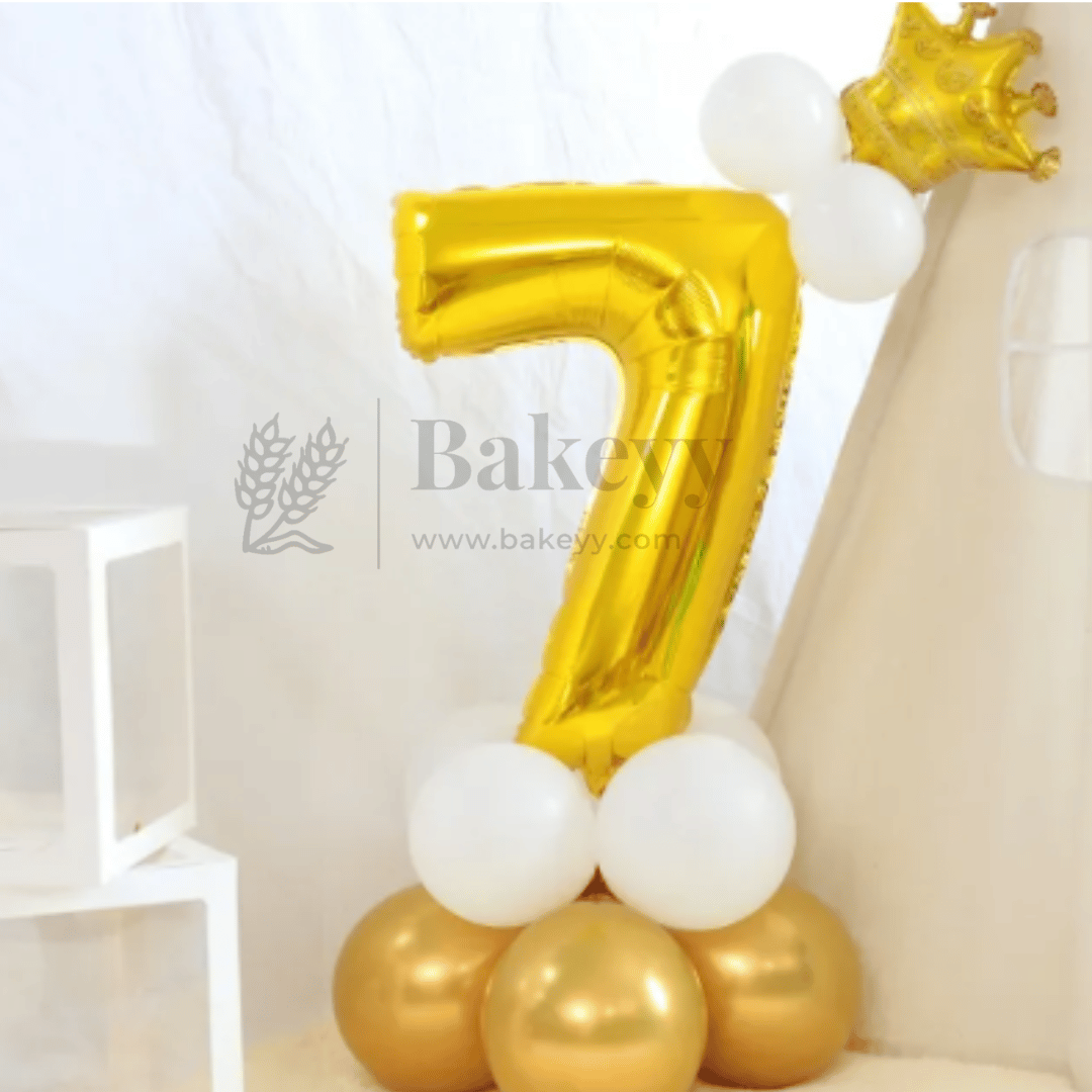 Metallic Gold Number 7 Foil Balloon | Party Decoration | 1 Piece