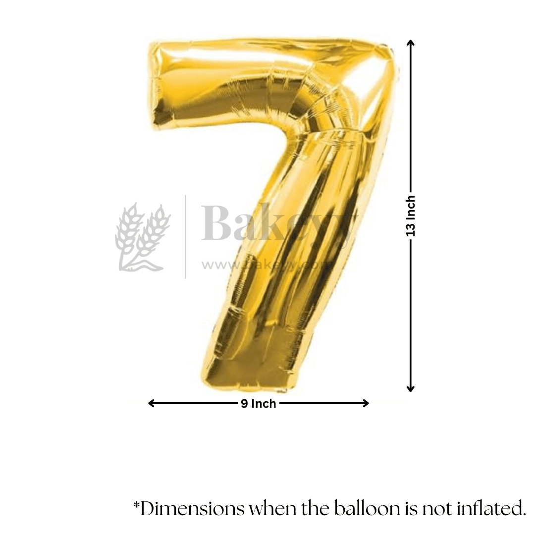 Metallic Gold Number 7 Foil Balloon | Party Decoration | 1 Piece