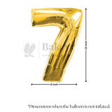 Metallic Gold Number 7 Foil Balloon | Party Decoration | 1 Piece