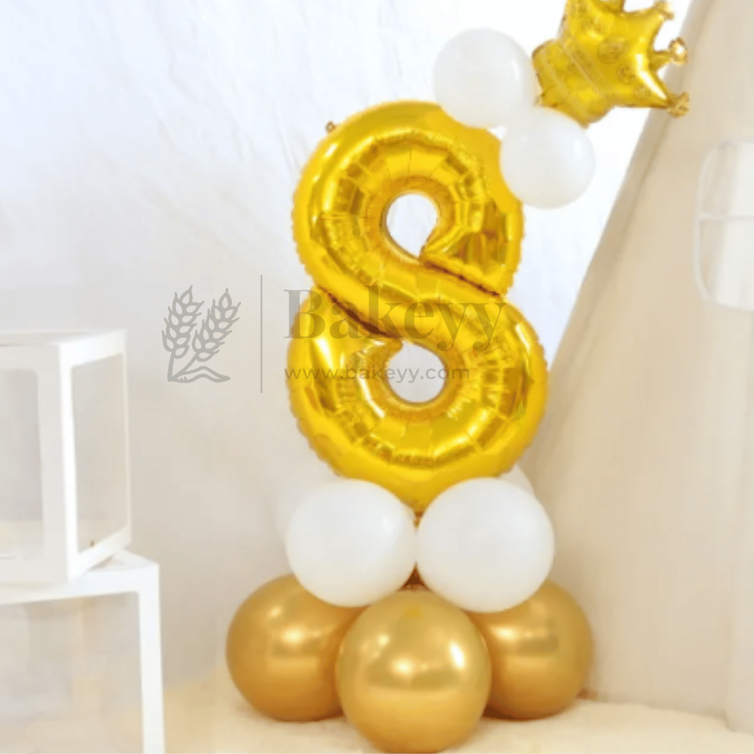 Metallic Gold Number 8 Foil Balloon | Party Decoration | 1 Piece