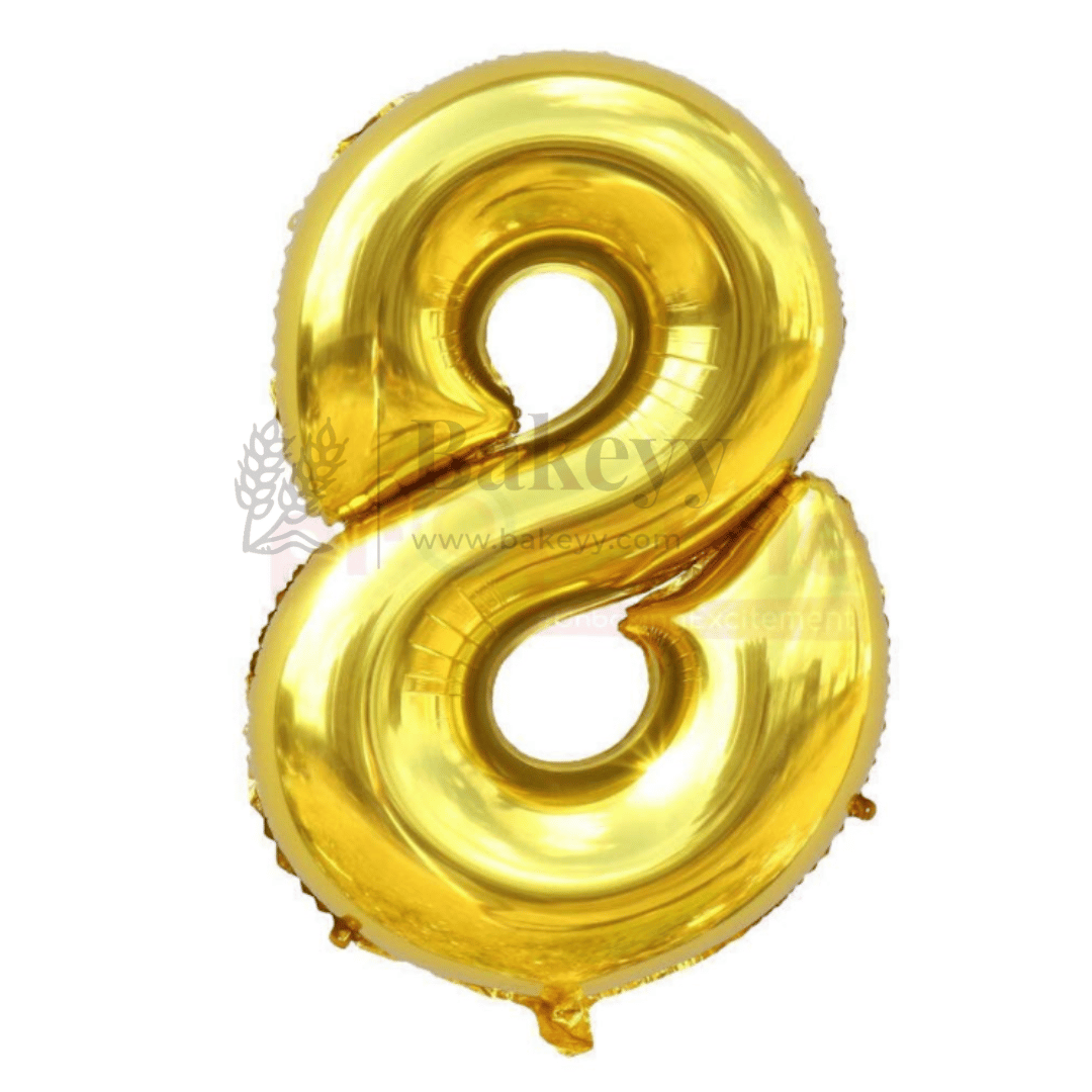 Metallic Gold Number 8 Foil Balloon | Party Decoration | 1 Piece