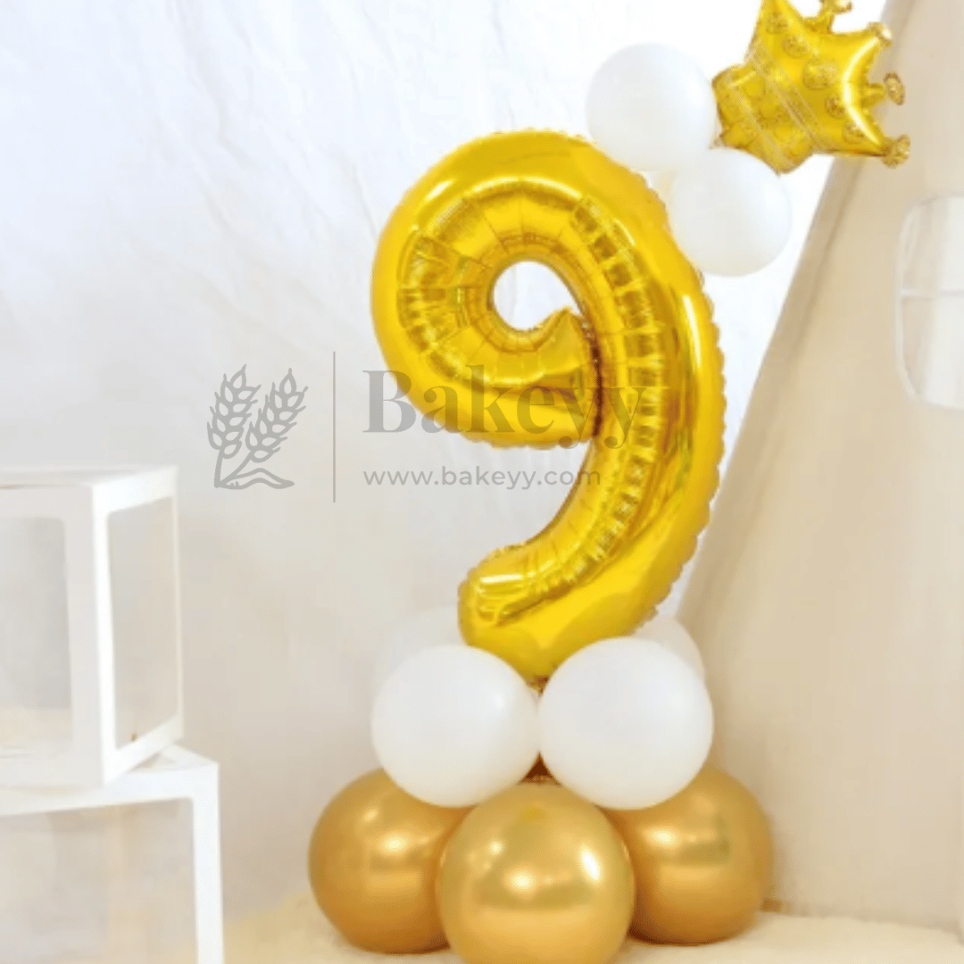Metallic Gold Number 9 Foil Balloon | Party Decoration | 1 Piece