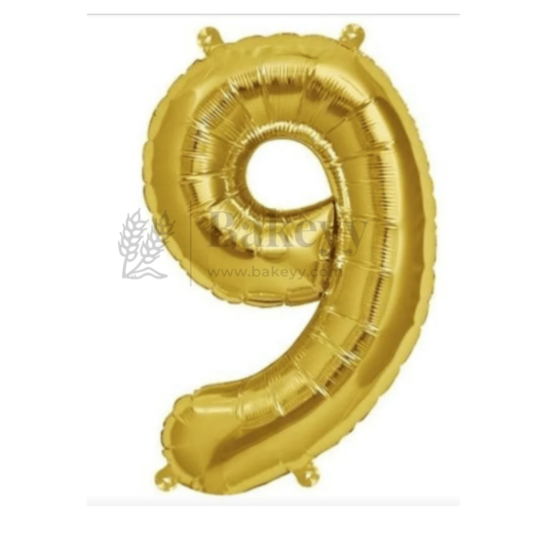 Metallic Gold Number 9 Foil Balloon | Party Decoration | 1 Piece