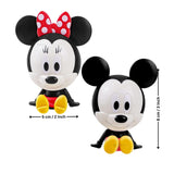 
Mickey & Minnie Cake Topper | Cartoon Character Doll Decoration | 2 Pieces per Pack | Pack of 1
