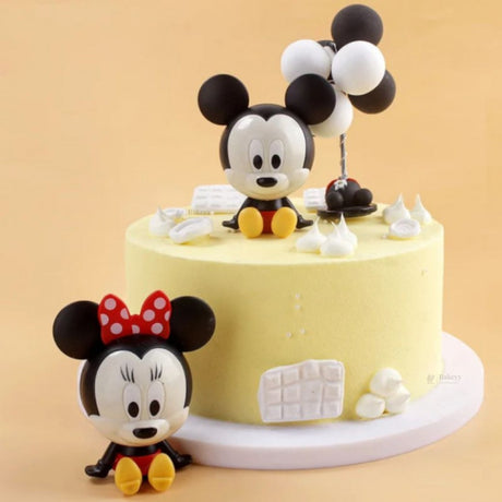 
Mickey & Minnie Cake Topper | Cartoon Character Doll Decoration | 2 Pieces per Pack | Pack of 1
