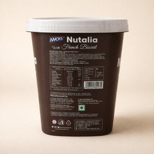 Micks Nutalia with French Biscuit | Hazelnut paste | 1KG | Pack of 1
