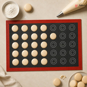 Silicone Macaron Baking Mat | Non-Stick Silicone Baking Sheet | Reusable Pastry & Cookie Baking Mat | 2 Size Options | Pack of 1