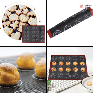 Silicone Macaron Baking Mat | Non-Stick Silicone Baking Sheet | Reusable Pastry & Cookie Baking Mat | 2 Size Options | Pack of 1