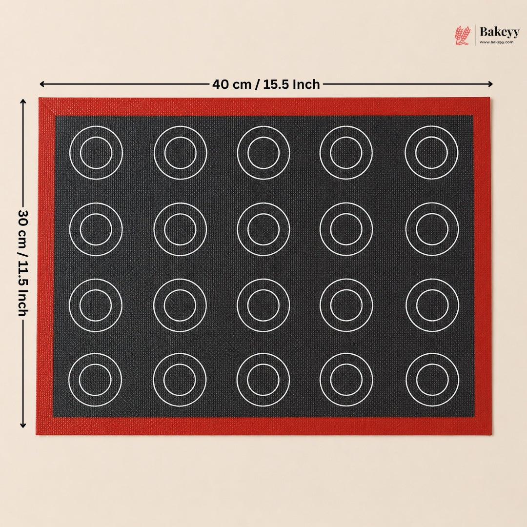 Silicone Macaron Baking Mat | Non-Stick Silicone Baking Sheet | Reusable Pastry & Cookie Baking Mat | 2 Size Options | Pack of 1