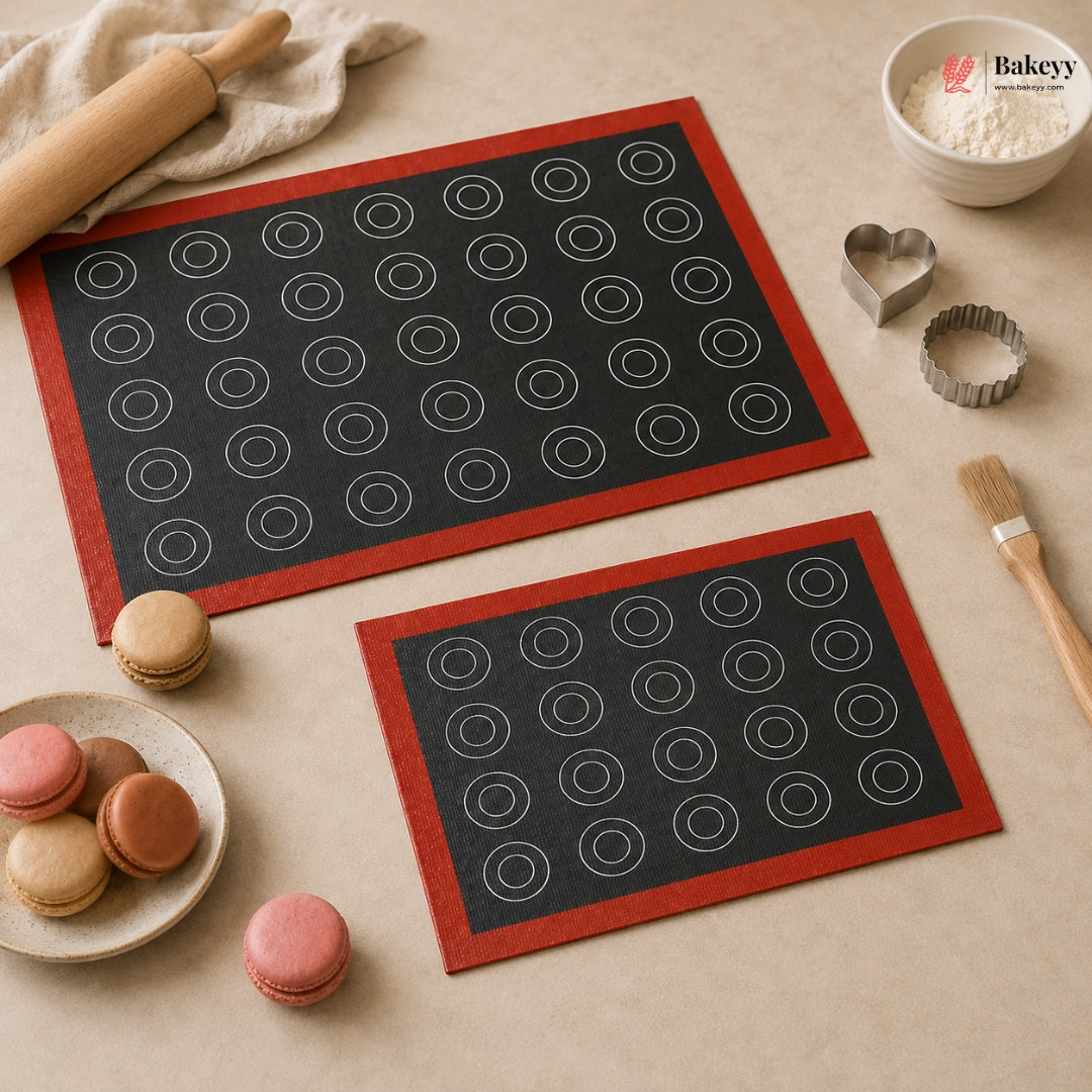 Silicone Macaron Baking Mat | Non-Stick Silicone Baking Sheet | Reusable Pastry & Cookie Baking Mat | 2 Size Options | Pack of 1