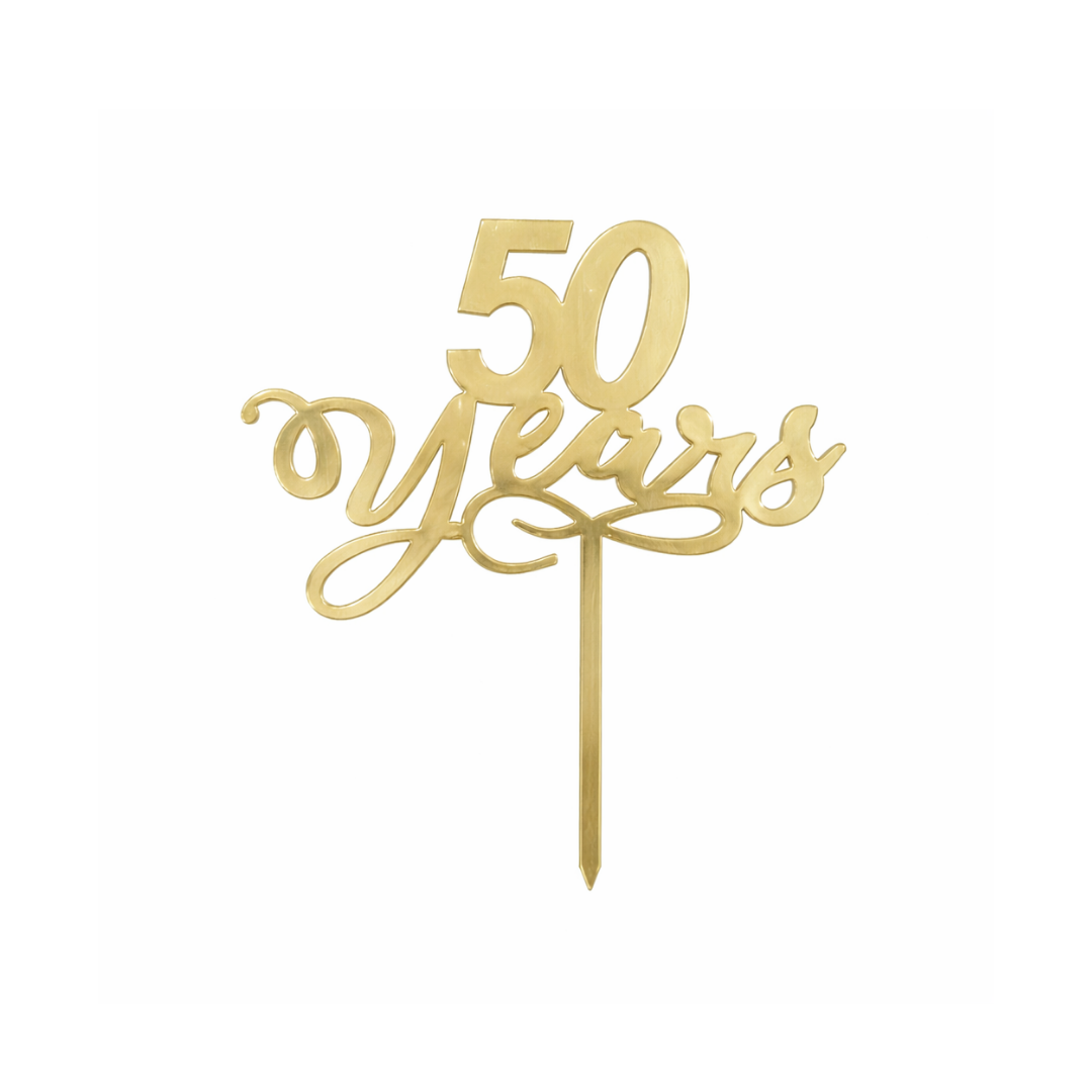4 Inch | Gold Milestone Celebration Cake Topper | Timeless Birthday & Anniversary | Pack of 5