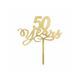 4 Inch | Gold Milestone Celebration Cake Topper | Timeless Birthday & Anniversary | Pack of 5