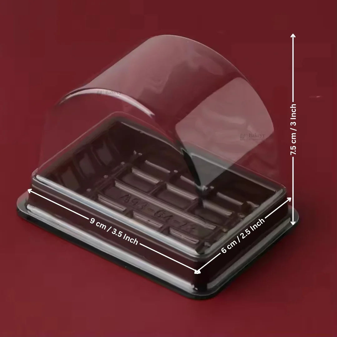 Mini Dessert Container with Clear Arch Dome Lid | Gold & Black Base Options | Premium Dessert Packaging | Pack of 50