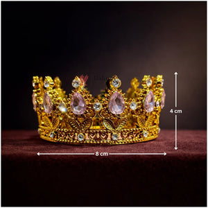 MiniRoyalCrownCakeTopper_DecorativeGoldenCrownwithCrystalStones_3 - Bakeyy.com
