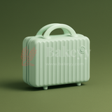12x6x9 Inch | Mini Travel Storage Suitcase with Round Accent | Multipurpose Hard-Shell Organizer | Hand Luggage | Bag Organizer | Light Green | 1 Piece