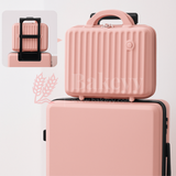 12x6x9 Inch | Mini Travel Storage Suitcase with Round Accent | Multipurpose Hard-Shell Organizer | Hand Luggage | Bag Organizer | Light Pink | 1 Piece