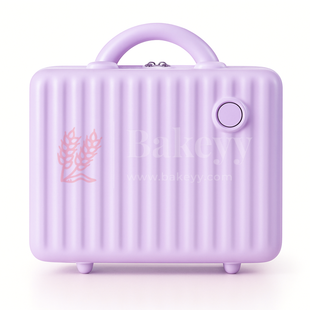 12x6x9 Inch | Mini Travel Storage Suitcase with Round Accent | Multipurpose Hard-Shell Organizer | Hand Luggage | Bag Organizer | Lavender | 1 Piece